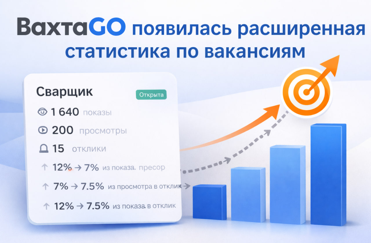 Обновление ВахтаGO: в кабинете работодателя появилась статистика по вакансиям