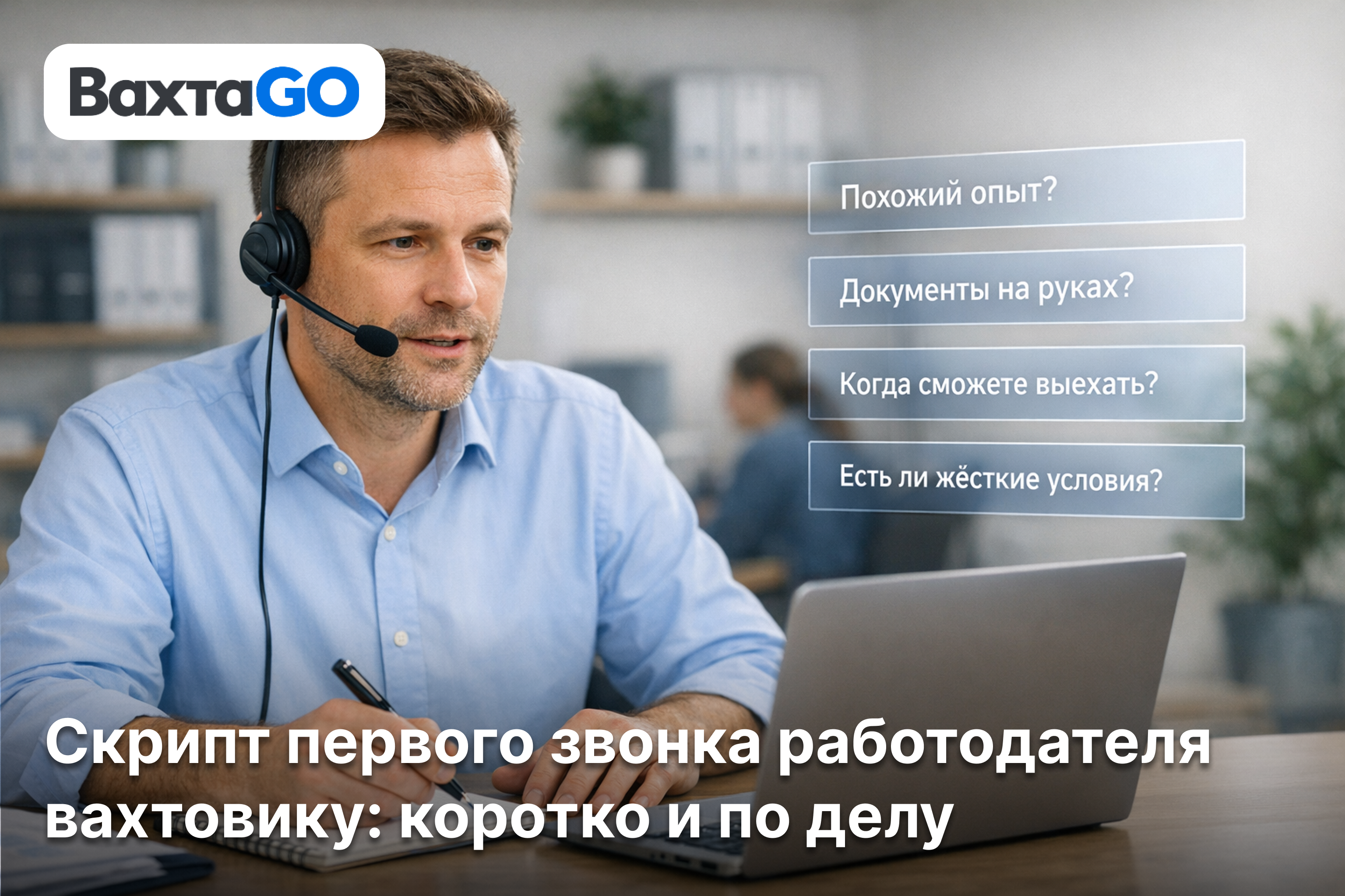 Скрипт первого звонка работодателя вахтовику: коротко и по делу